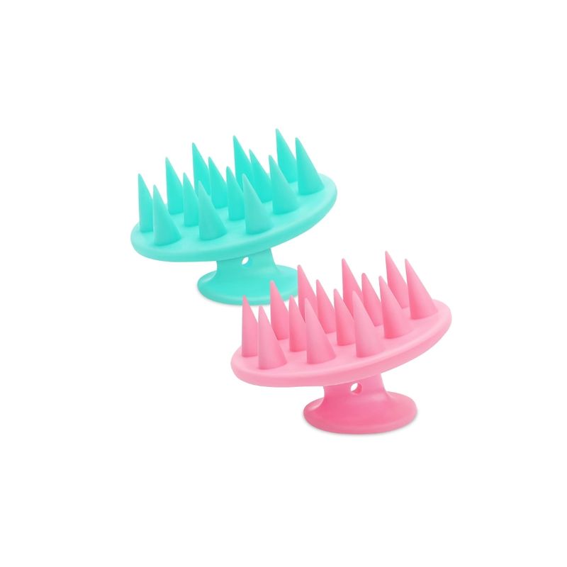 GENERICO - Pack 2 Cepillo Silicona Ducha Masaje Pelo Masajeador Cabello