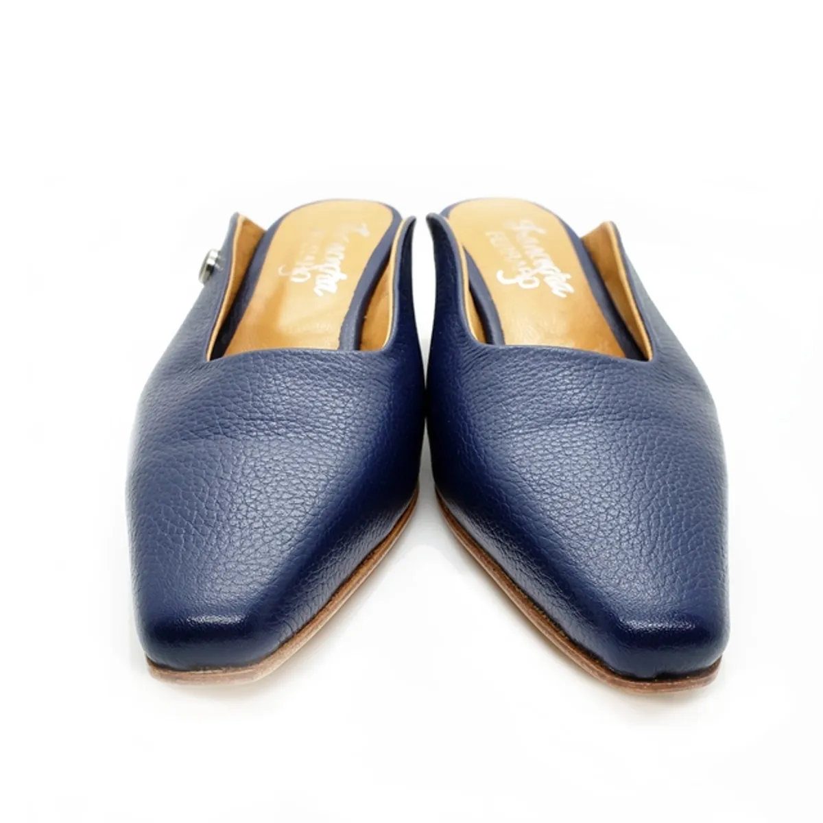 FRANCESKA FERRARO - Zapato Mujer Zueco Giulia Blue cuero argentino