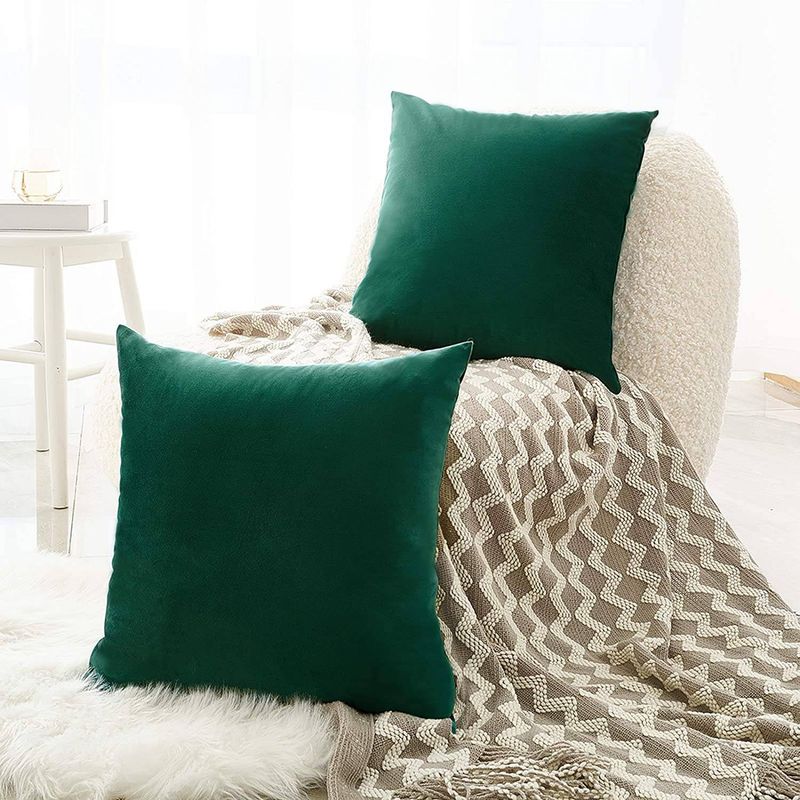 GENERICO - Pack 2 Unidades Fundas Cojin Terciopelo Liso Velvet 42x42cm