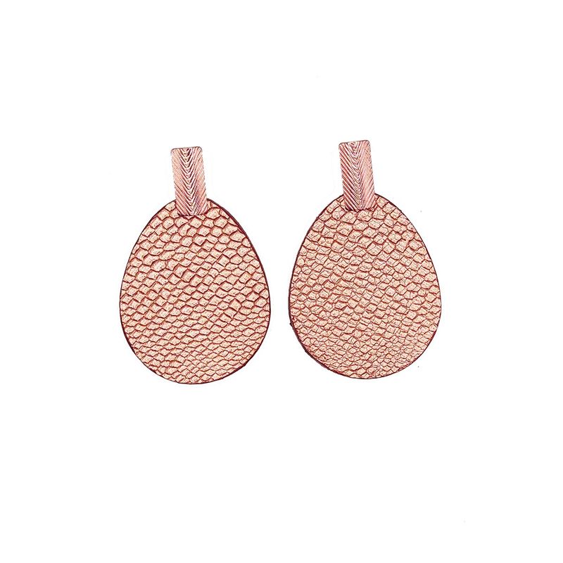 JARDIN DEL ESTE - Aros mujer cuero Oro rosado