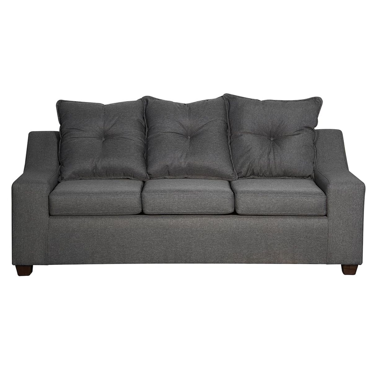 MASEL - Sofa  Viena 3 cuerpos   Tela Gris  oscuro 190 x 80x90