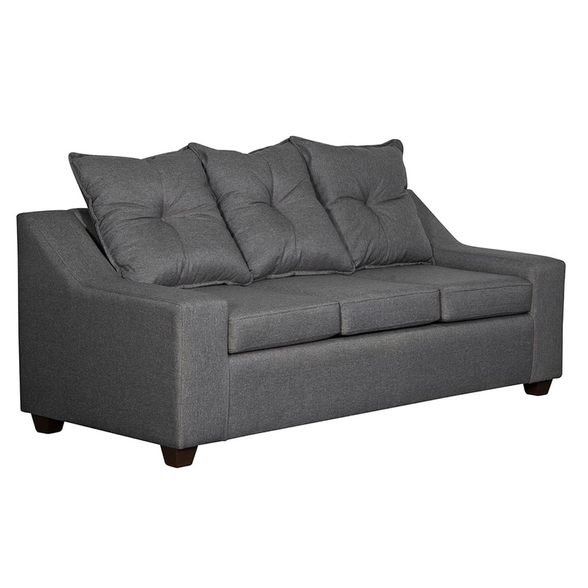 MASEL - Sofa  Viena 3 cuerpos   Tela Gris  oscuro 190 x 80x90