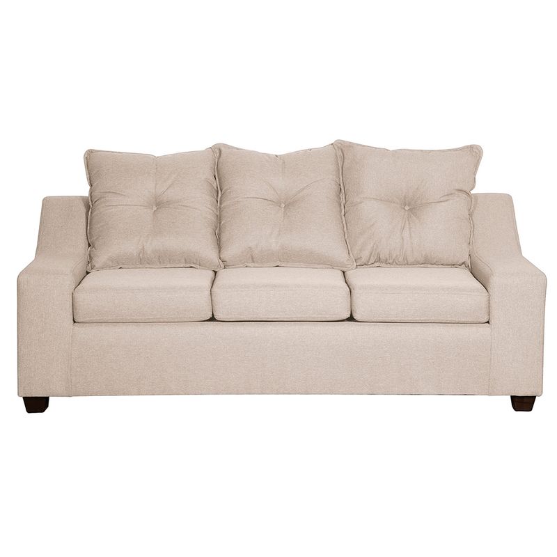 MASEL - Sofa  Viena 3 cuerpos   Tela Beige 190 x 80x90