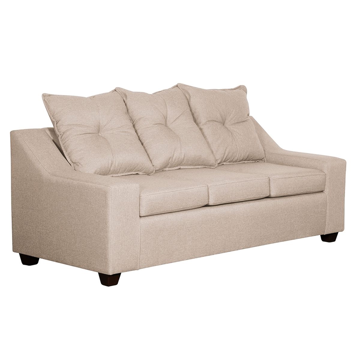 MASEL - Sofa  Viena 3 cuerpos   Tela Beige 190 x 80x90