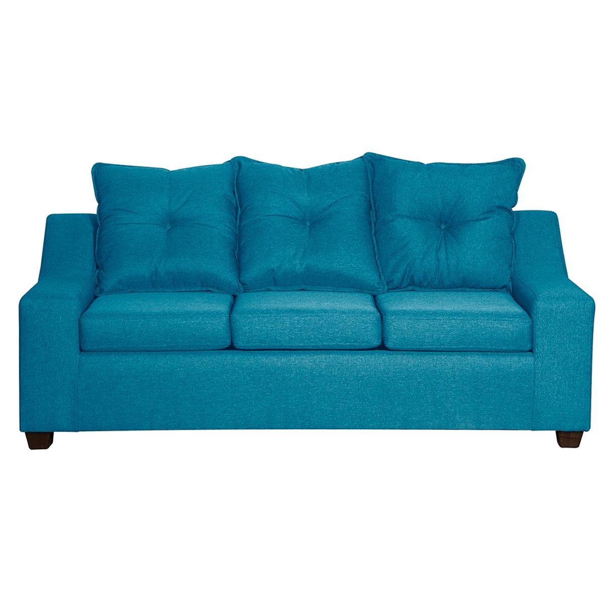 MASEL - Sofa  Viena 3 cuerpos   Felpa  turquesa 190 x 80x90