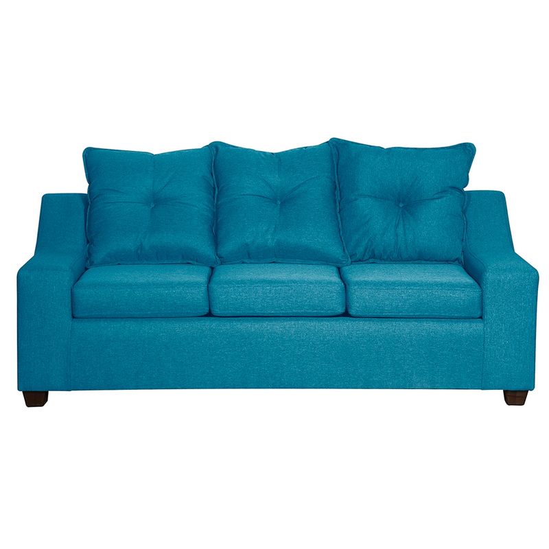 MASEL - Sofa  Viena 3 cuerpos   Felpa  turquesa 190 x 80x90