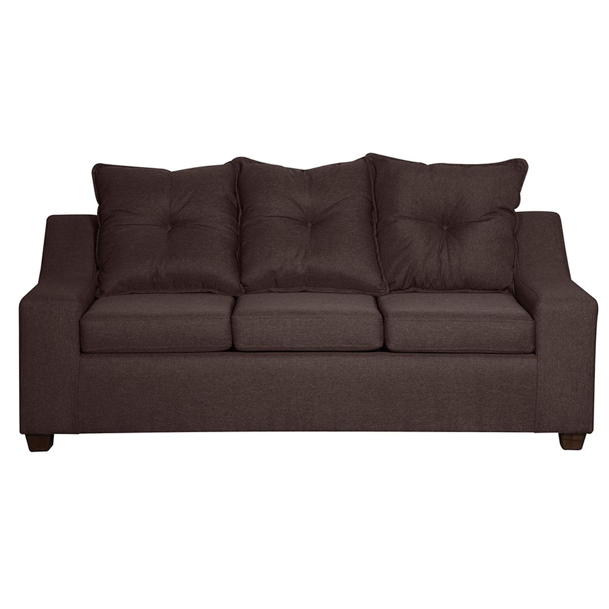 MASEL - Sofa  Viena 3 cuerpos   Tela Felpa   chocolate190 x 80x90