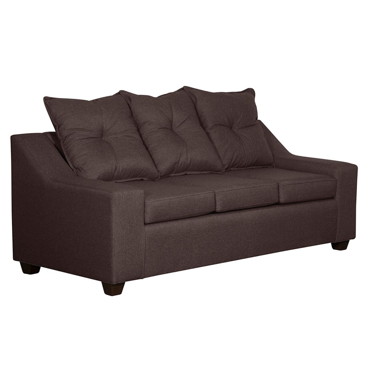 MASEL - Sofa  Viena 3 cuerpos   Tela Felpa   chocolate190 x 80x90