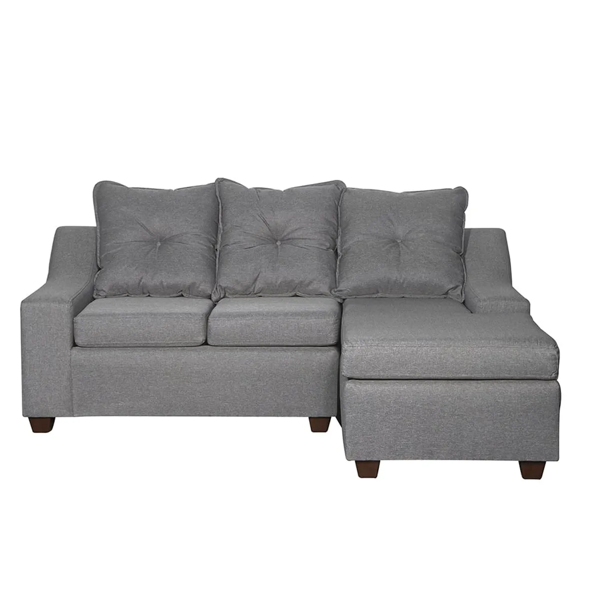 MASEL - Seccional Viena 3c Chaise Der  , intercambiable,Gris 200 x 140x90