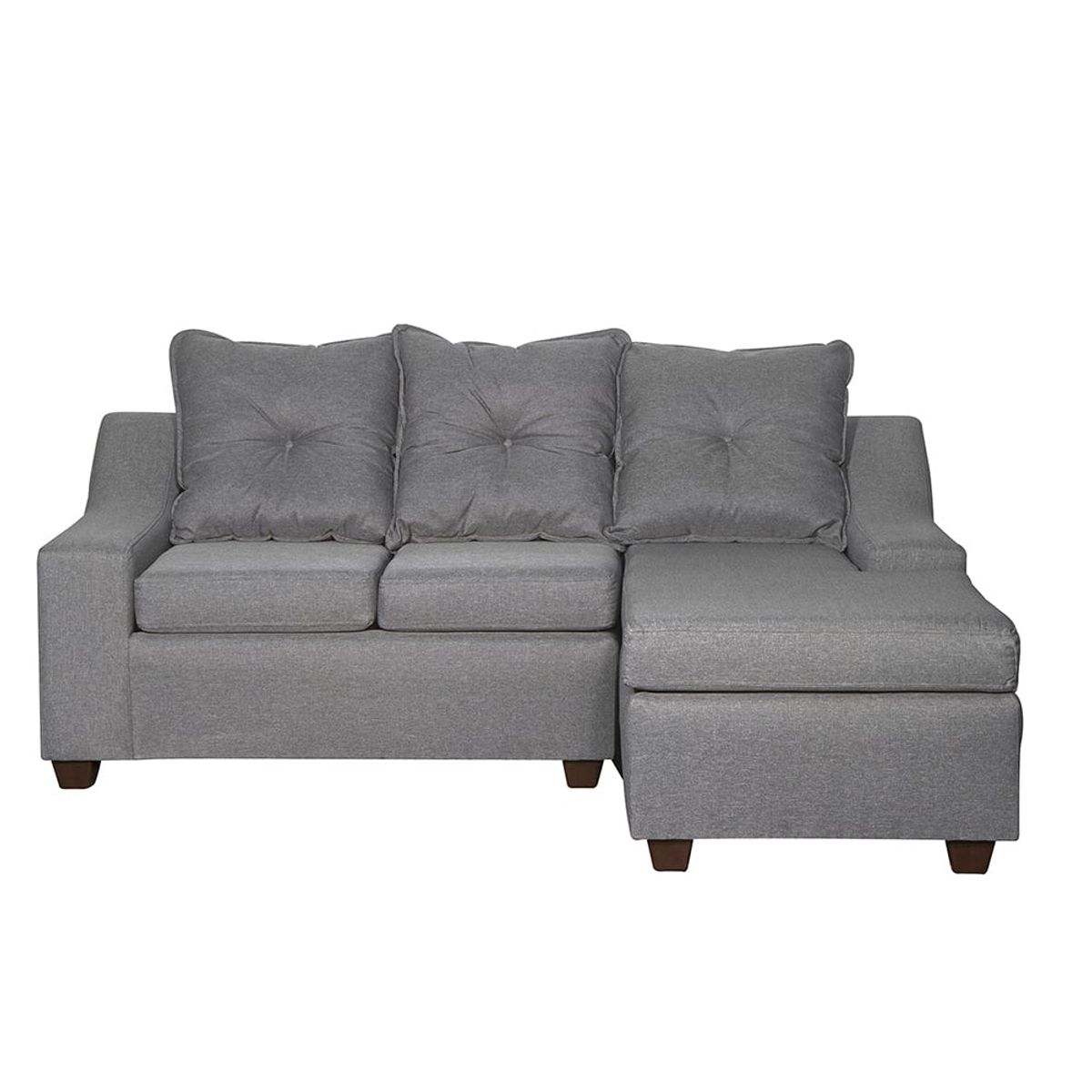MASEL - Seccional Viena 3c Chaise Der  , intercambiable,Gris 200 x 140x90