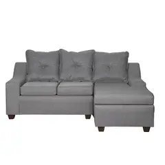 MASEL - Seccional Viena 3c Chaise Der , intercambiable,Gris 200 x 140x90