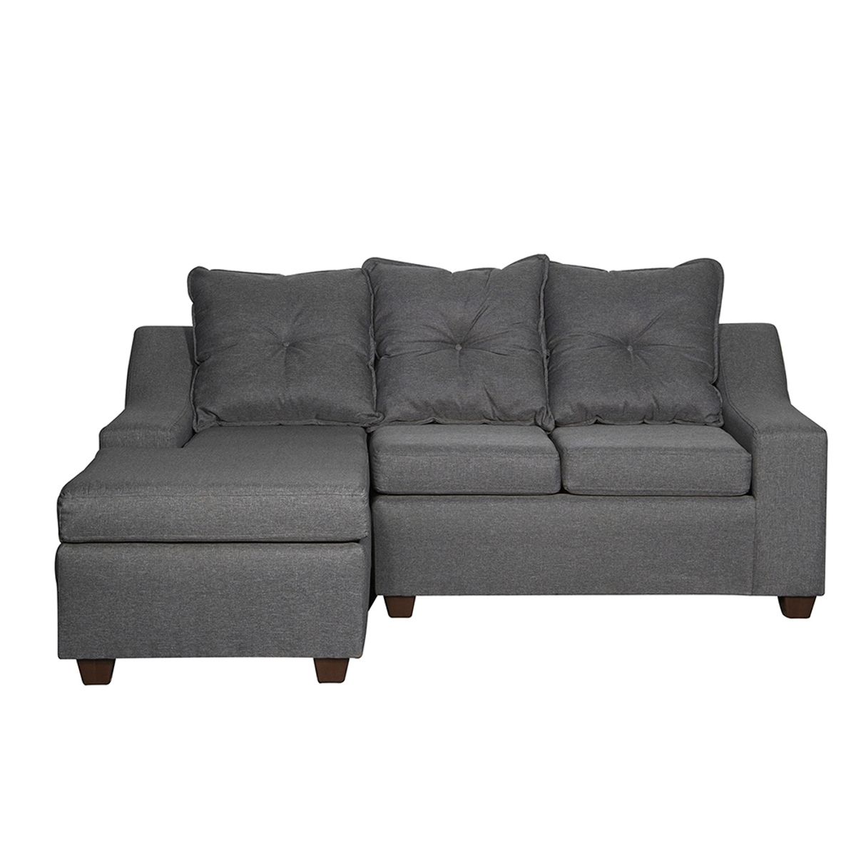 MASEL - Seccional Viena 3c Izq, Intercambiable ,  Tela gris osc 190 x 140x90