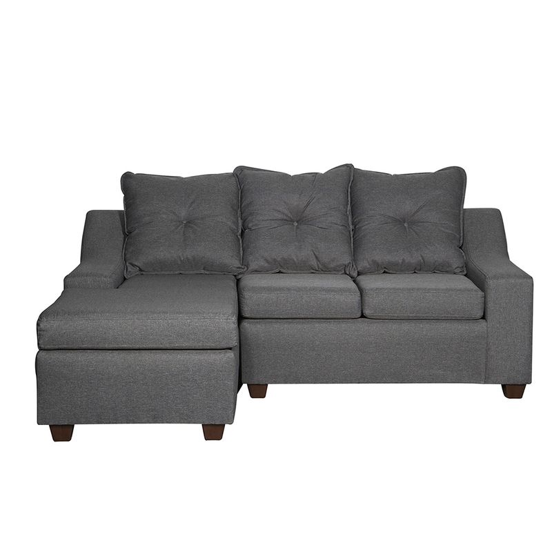 MASEL - Seccional Viena 3c Izq, Intercambiable ,  Tela gris osc 190 x 140x90