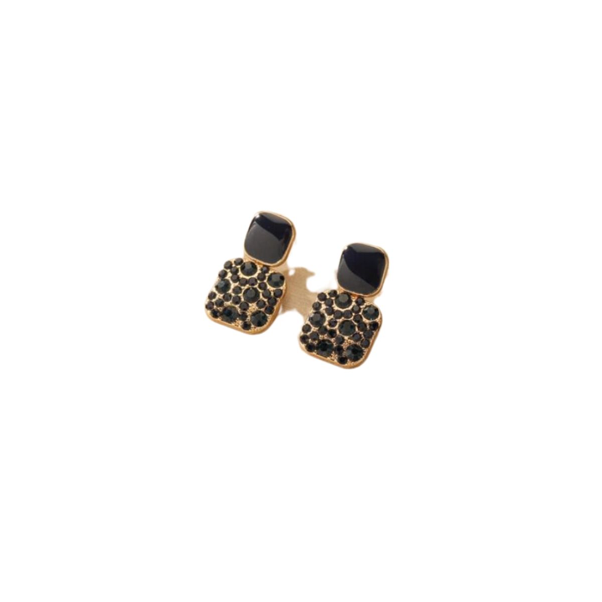GENERICO - Pendientes largos geométricos con diseño de diamante de imitación