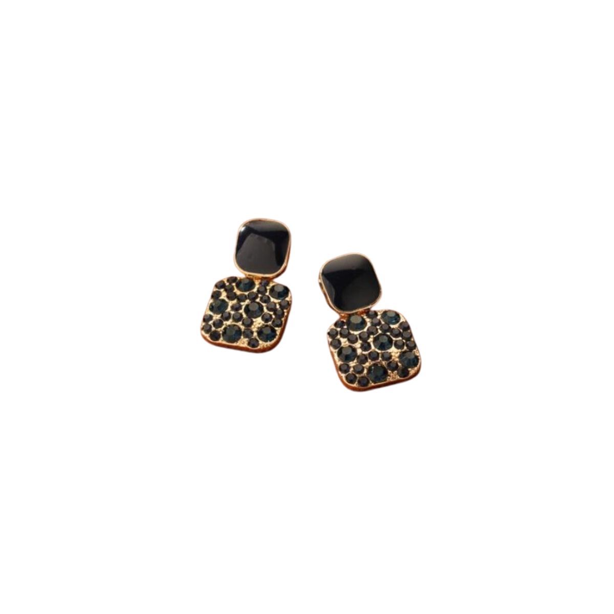 GENERICO - Pendientes largos geométricos con diseño de diamante de imitación