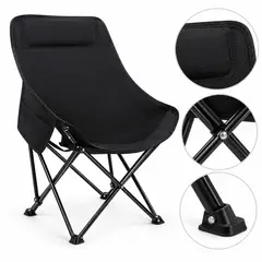 EVERSO - Silla Plegable De Playa Camping Pesca Picnic Playa NEGRO