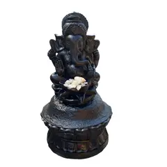 SAT NAM INSPIRES - Figura Ganesha Portavela Black 44 cm