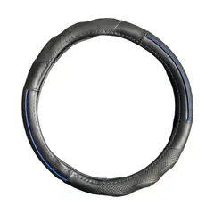 GENERICO - FUNDA CUBRE VOLANTE NEGRO CON AZUL 37-39CM
