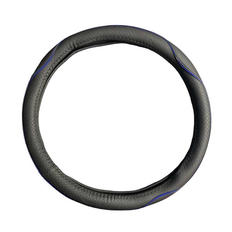 GENERICO - FUNDA CUBRE VOLANTE NEGRO CON LINEAS AZUL 37-39CM