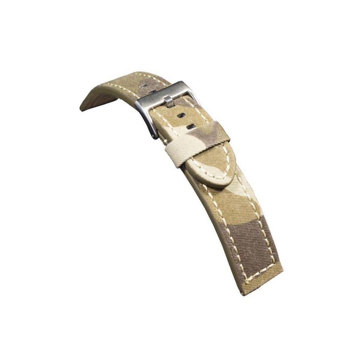 GENERICO - Correas Reloj Diloy Cuero Y Tela 20 Mm camuflaje