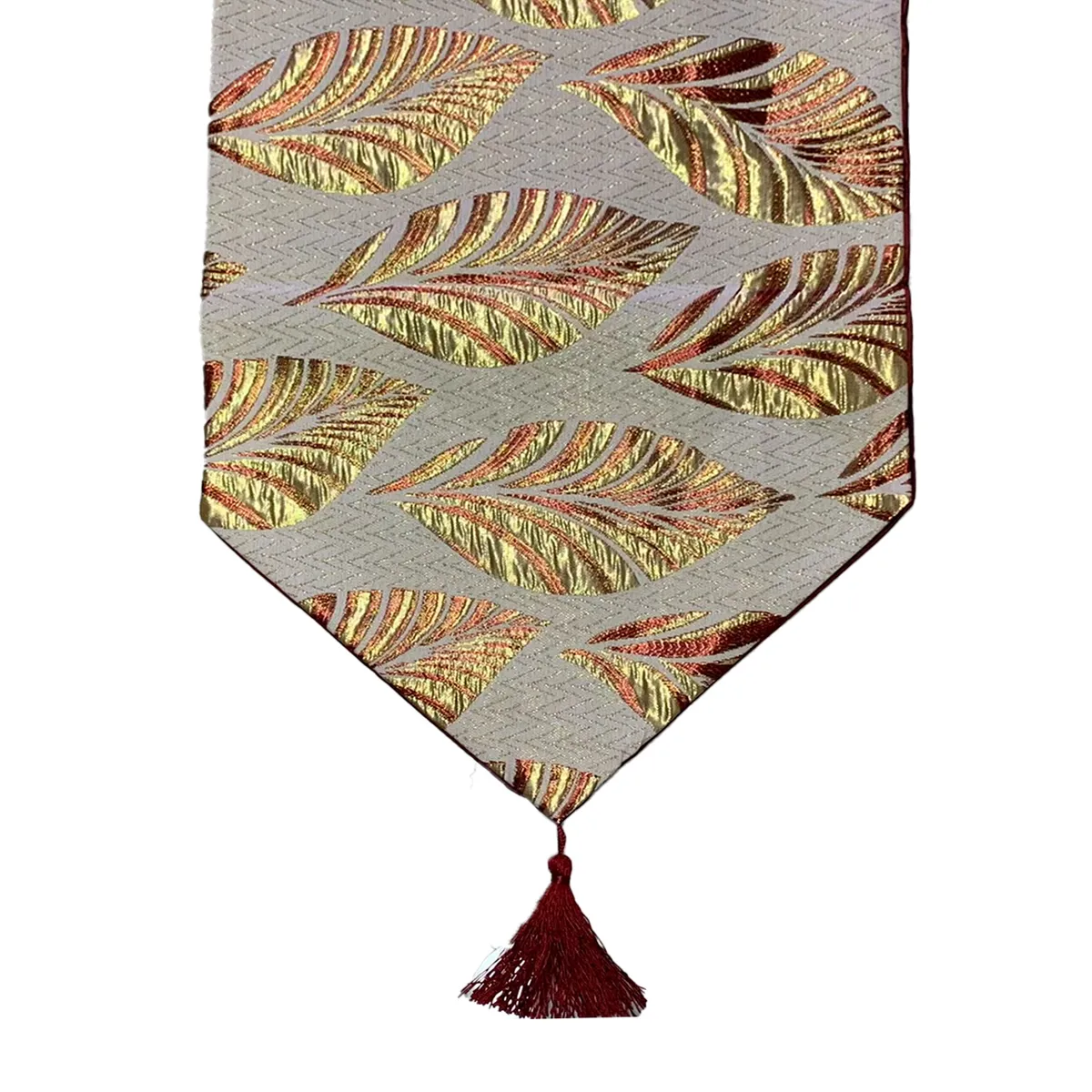 ELIZABETH PEPER - Camino De Mesa Con Diseño Rojo con Dorado 180x33 cm