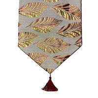 Camino De Mesa Con Diseño Rojo con Dorado 180x33 cm