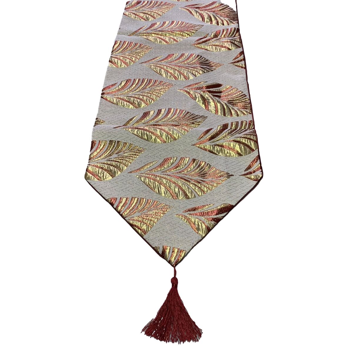 ELIZABETH PEPER - Camino De Mesa Con Diseño Rojo con Dorado 180x33 cm