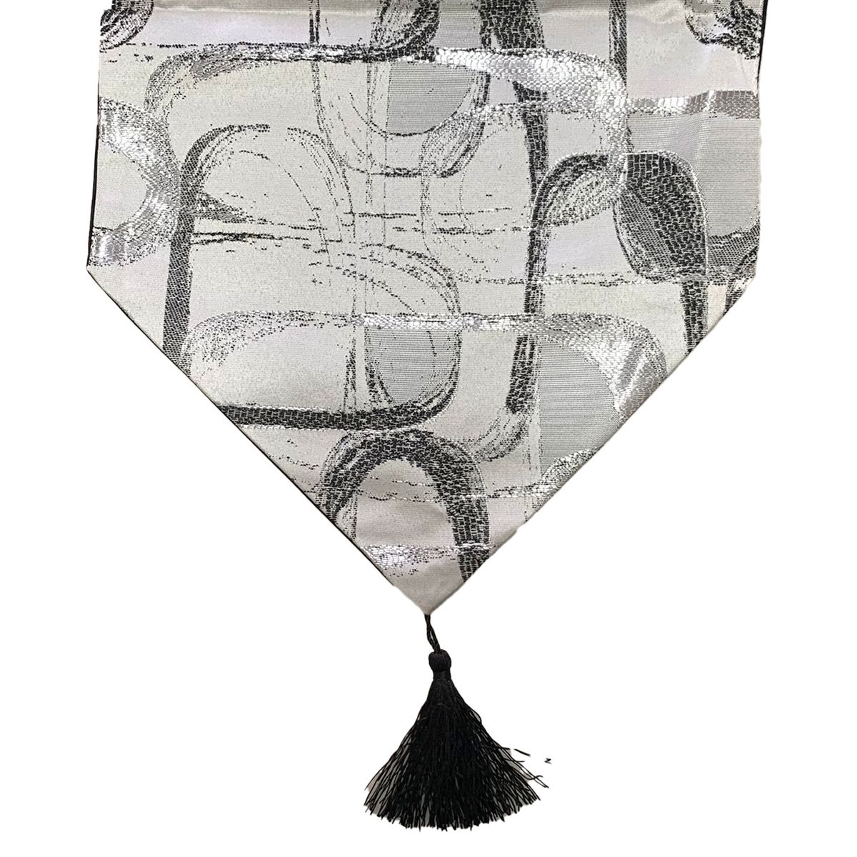 ELIZABETH PEPER - Camino De Mesa Con Diseño Gris con Negro 180x33 cm