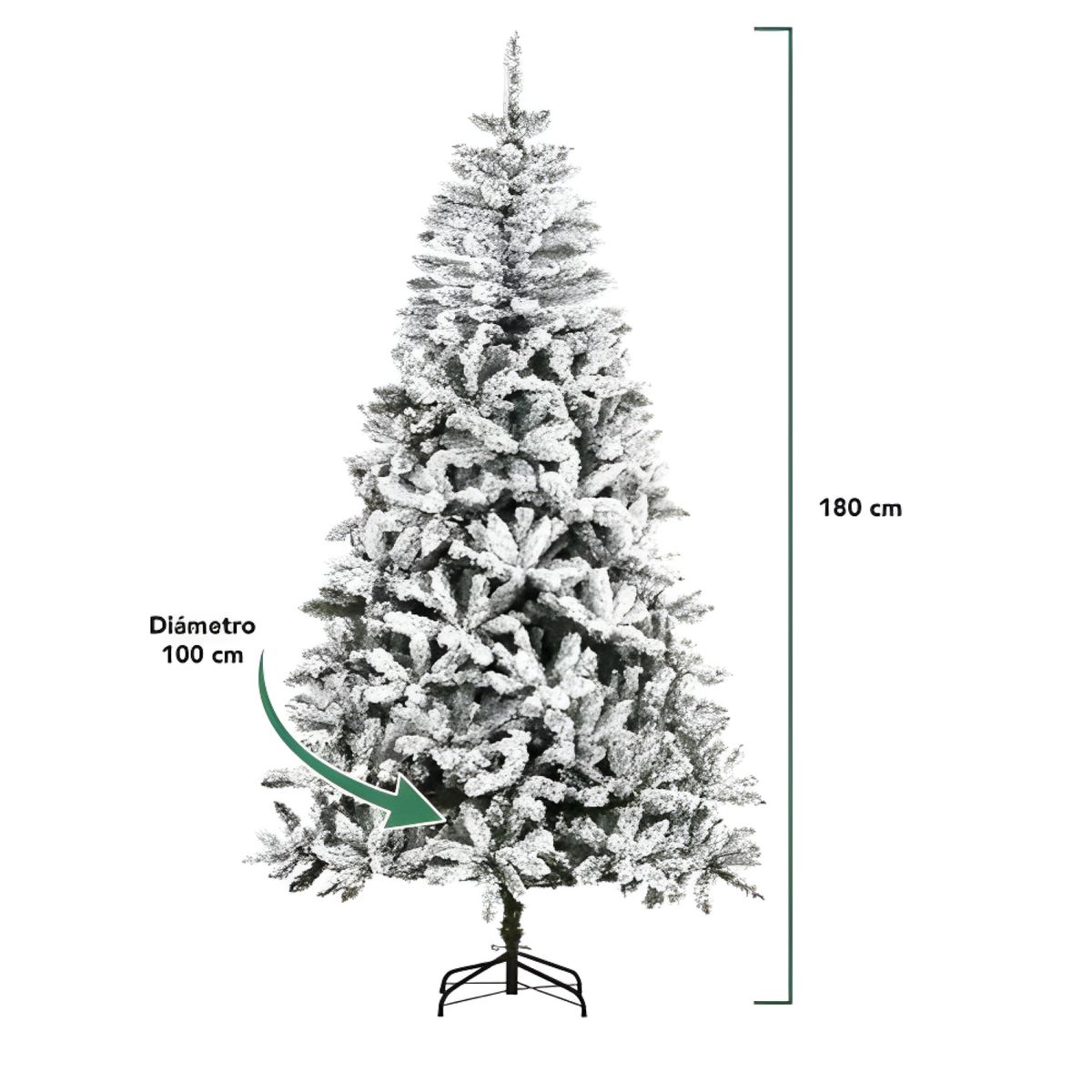 LUMAX - Arbol De Navidad Pino Nevado 1.80m Artificial Navideño