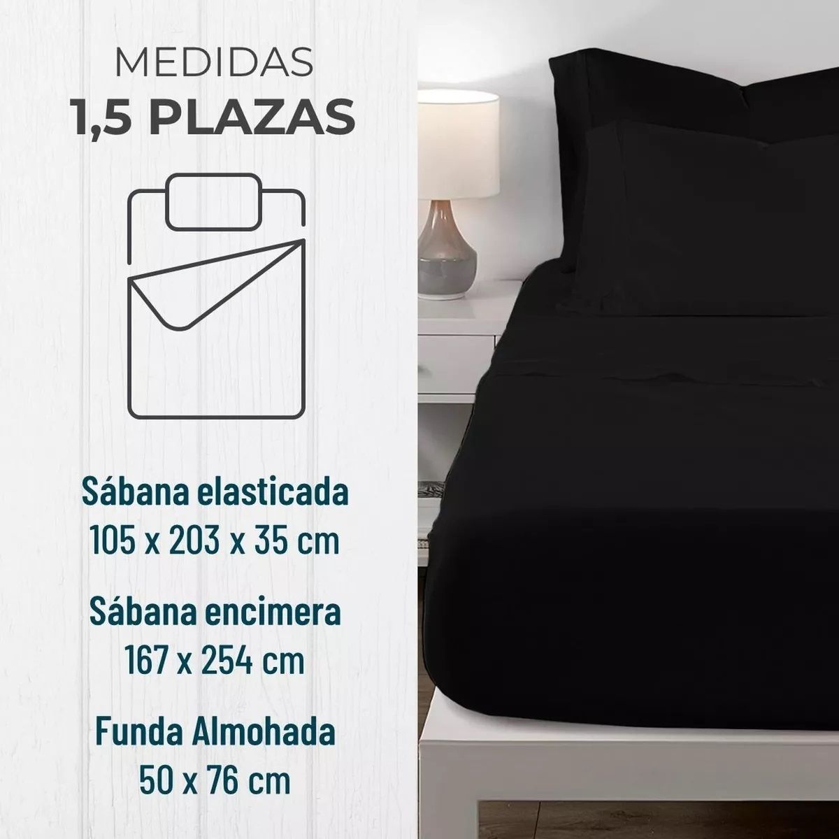 CASATUA - Sabana 1800 Hotel Ultra Suave + Funda Bordada Varias Medidas