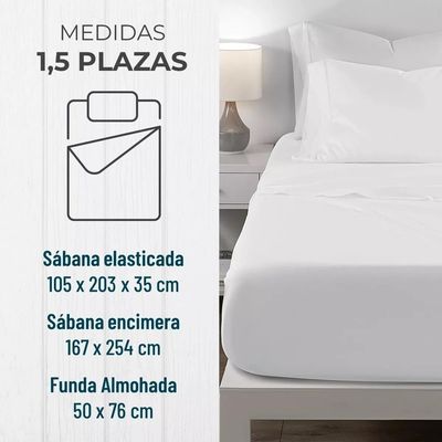 Imagen 2 del producto Sabana 1800 Hotel Ultra Suave + Funda Bordada Varias Medidas