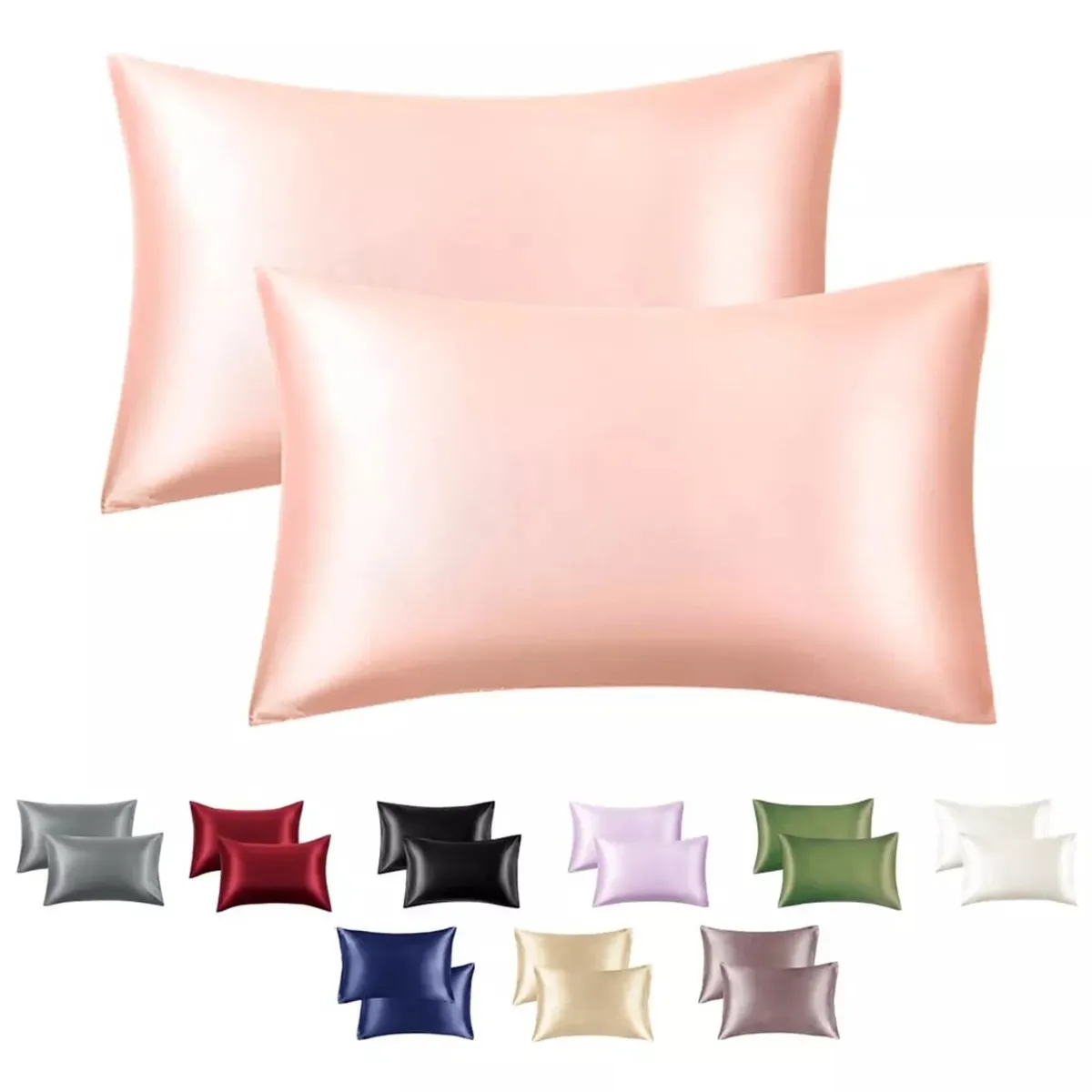 CASATUA - Funda Almohada Satin Saten Tipo Seda Set X2 Unids 100 O 76cm