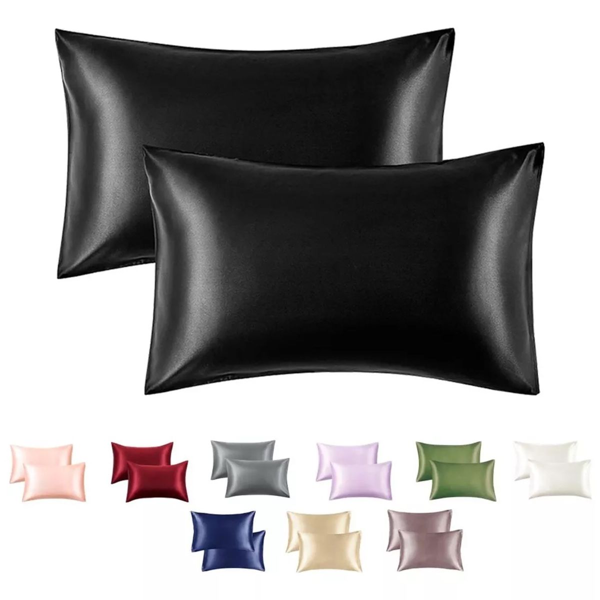 CASATUA - Funda Almohada Satin Saten Tipo Seda Set X2 Unids 100 O 76cm