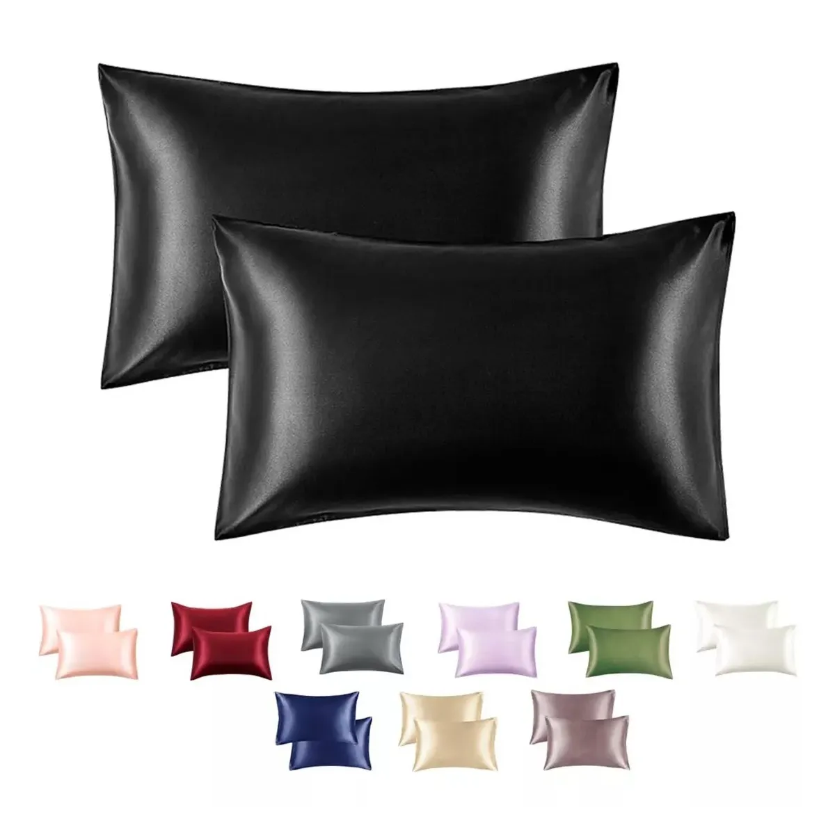 CASATUA - Funda Almohada Satin Saten Tipo Seda Set X2 Unids 100 O 76cm