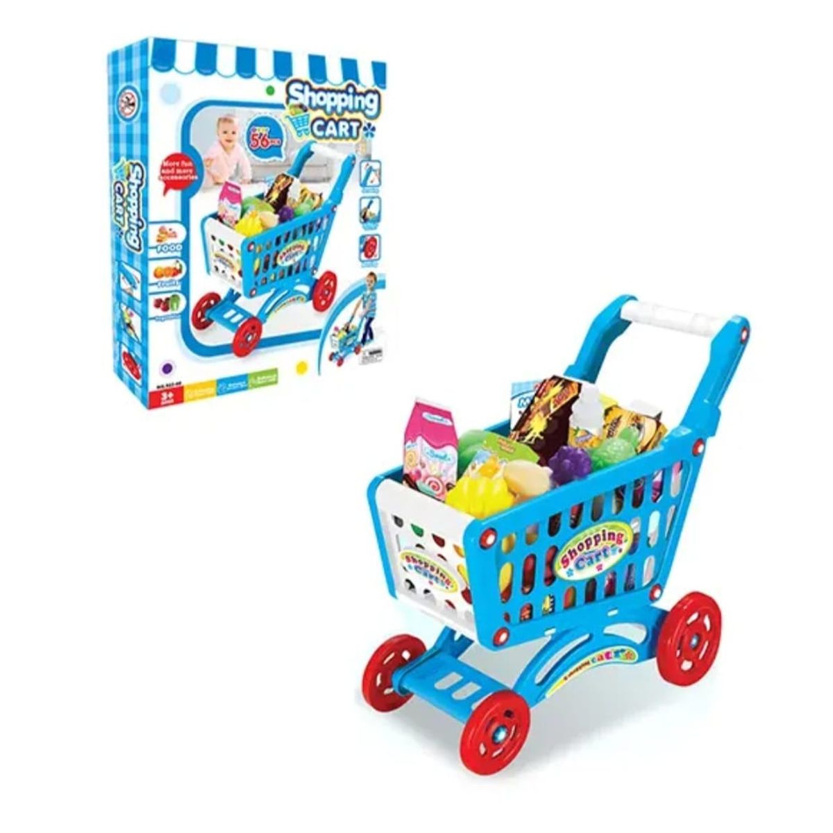 GENERICO - Juego carrito de supermercado  Azul niños