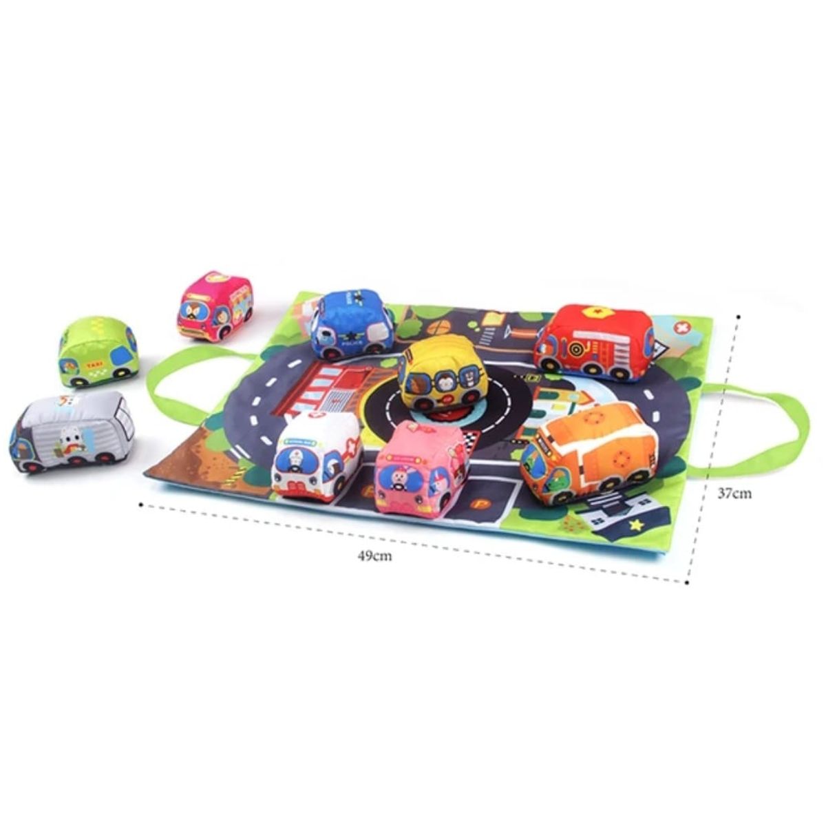 HUANGER - Set Autos Tela Suave Peluche Sonajero Estimulación Bebe