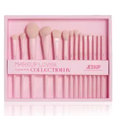 JESSUP BRUSHES - Crystal Pink Set 14 Brochas Premium Vegan T495-G Jessup