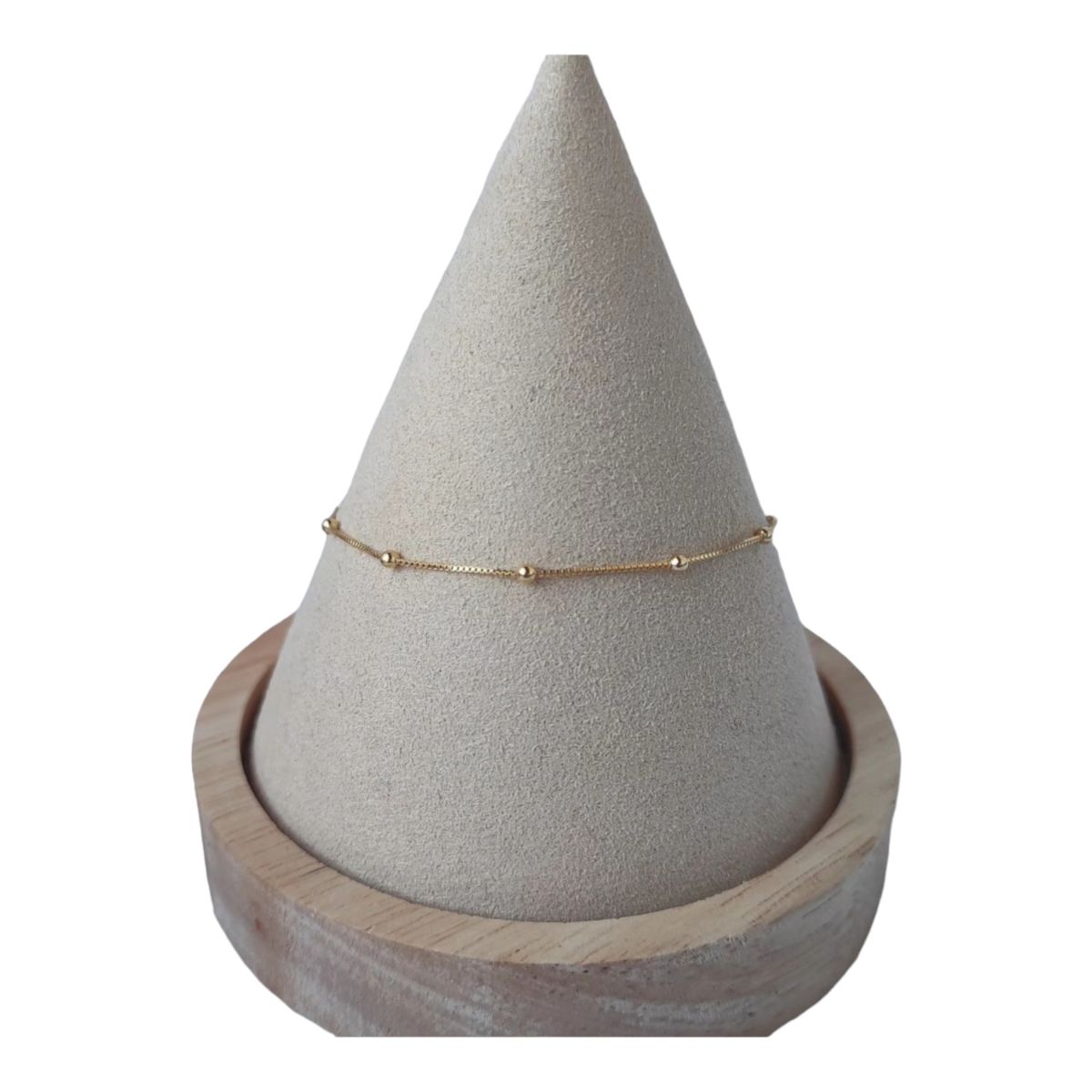 GENERICO - Pulsera veneciana con esferas de plata 925 bañado en oro de 18 k