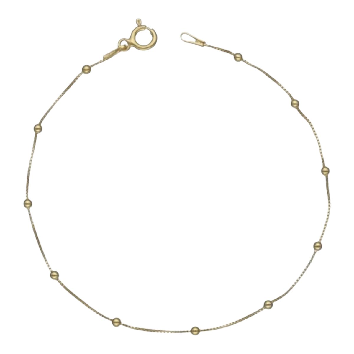 GENERICO - Pulsera veneciana con esferas de plata 925 bañado en oro de 18 k