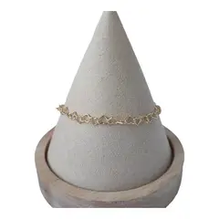 GENERICO - Pulsera corazones entrelazados de plata 925 bañada en oro de 18 k