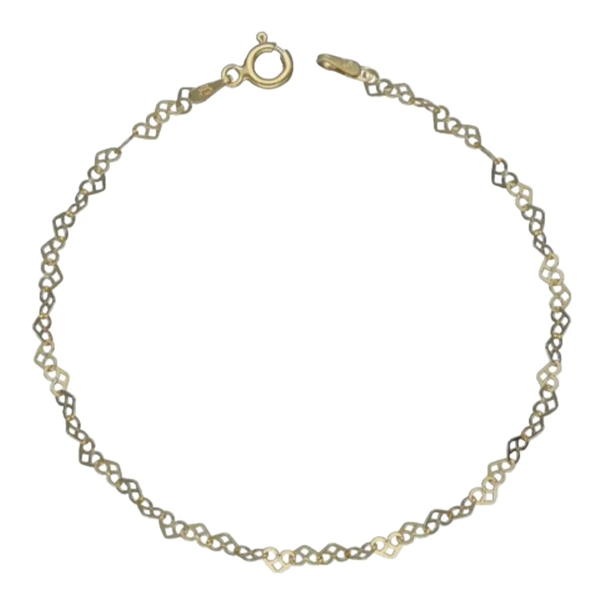 GENERICO - Pulsera corazones de plata 925 bañado en plata de 18 k