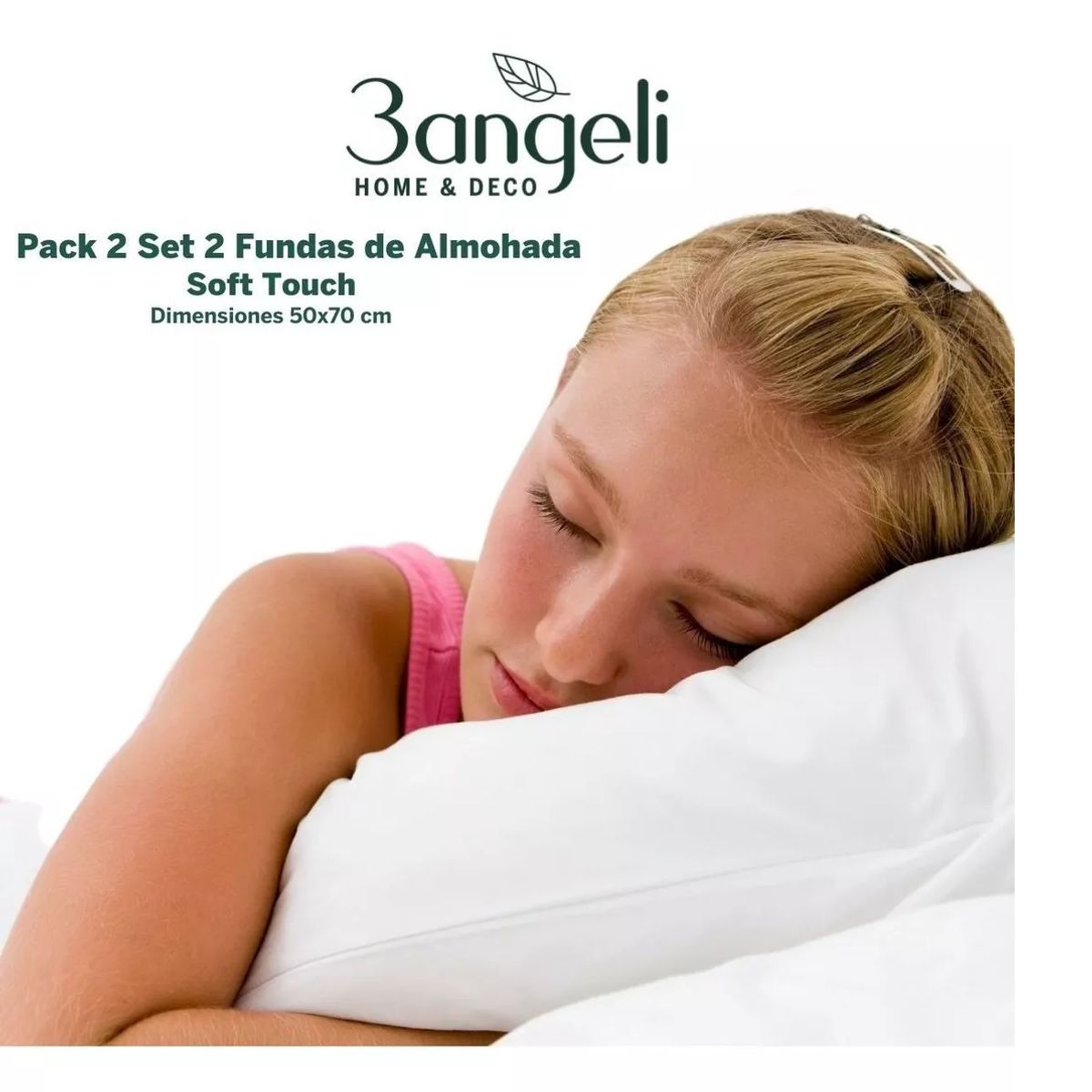 3ANGELI - Set 4 Funda Almohada 50x70 Blanca 3angeli Pack