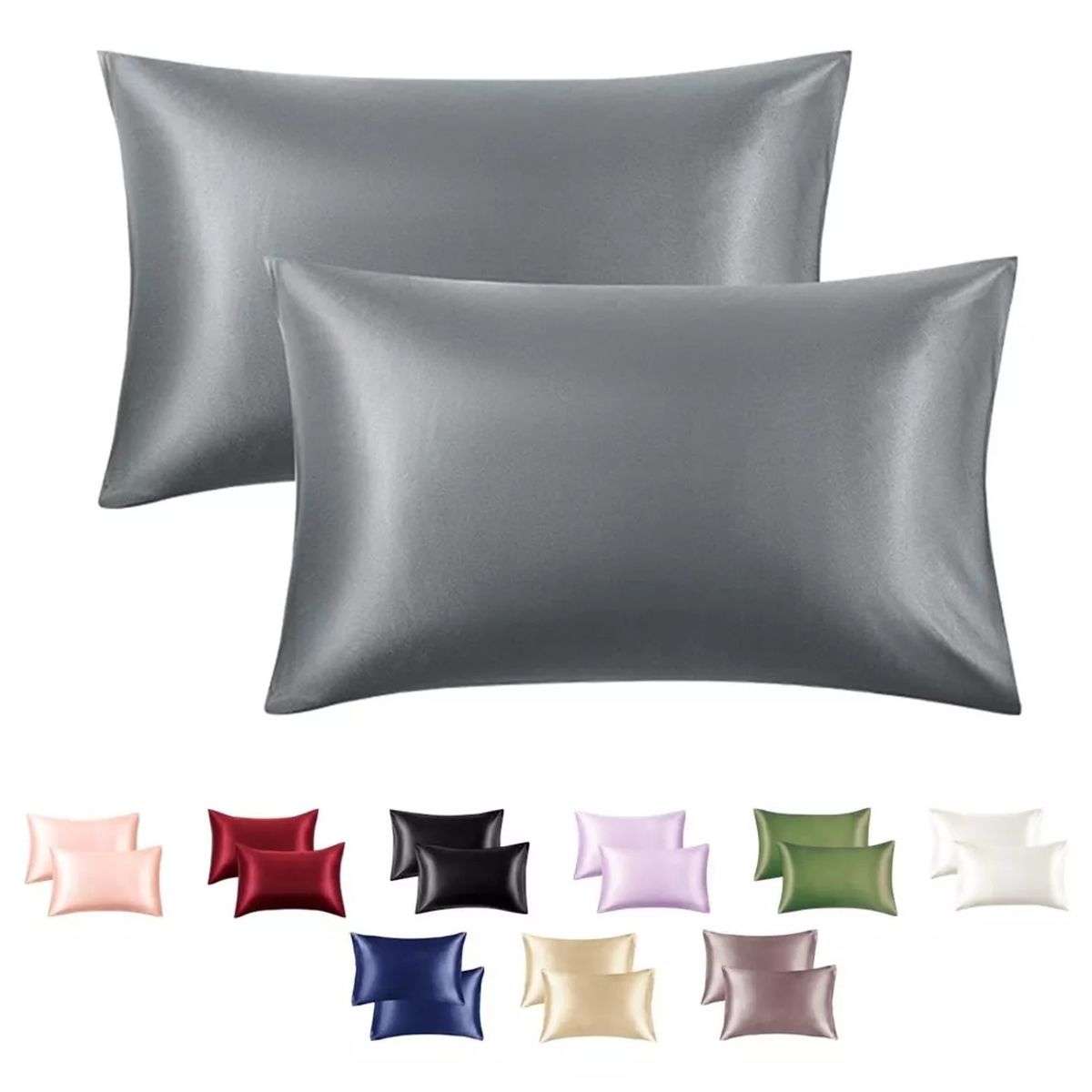 CASATUA - Funda Almohada Satin Saten Tipo Seda Set X2 Unids 100 O 76cm