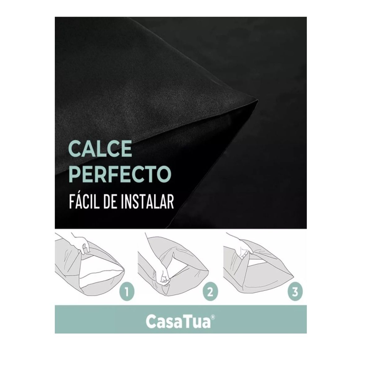 CASATUA - Funda Almohada Satin Saten Tipo Seda Set X2 Unids 100 O 76cm