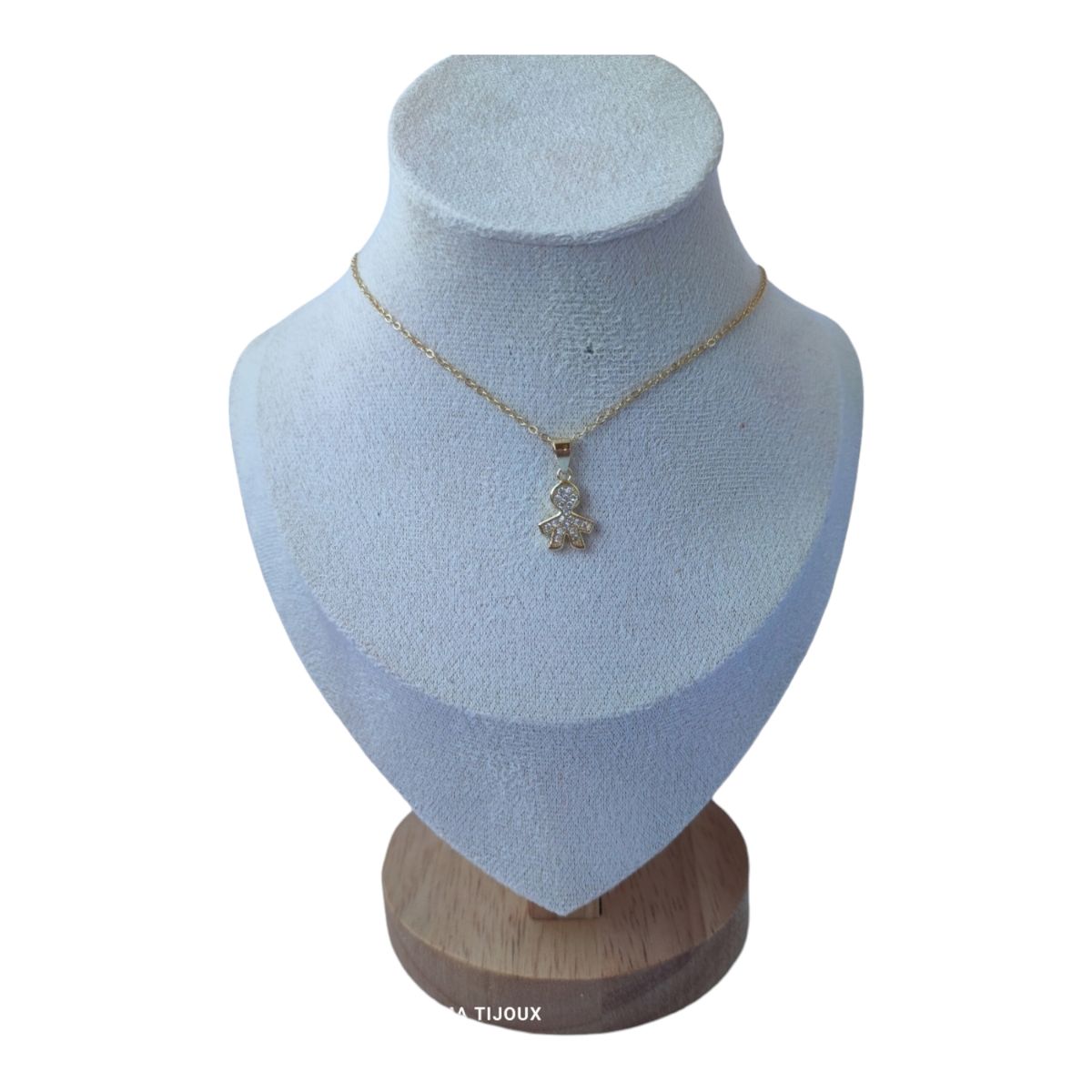 GENERICO - Collar niño circones de plata 925 bañado en oro 925