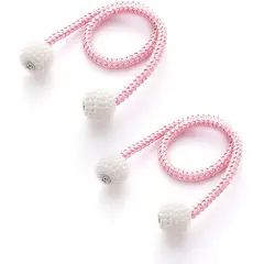 DIANA - Sujetadores de cortinas 2 unidades unicolor rosa borla IMANTADA