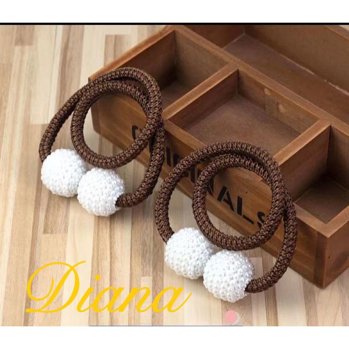 DIANA - sujetadores de cortinas 2 unidades unicolor CAFE borla IMANTADA