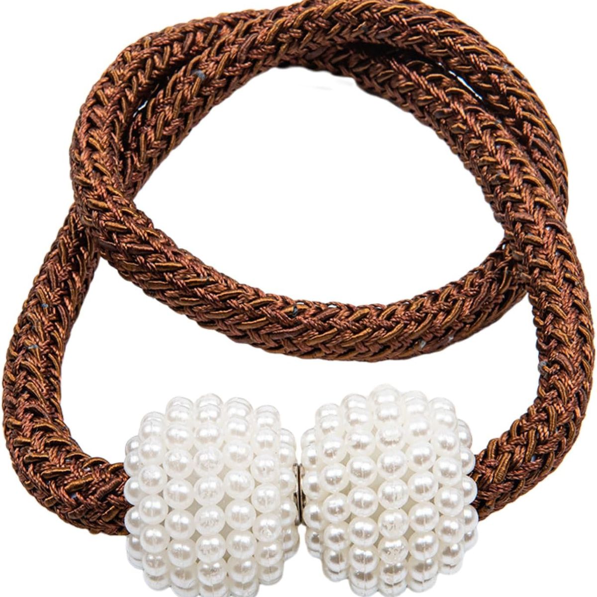 DIANA - sujetadores de cortinas 2 unidades unicolor CAFE borla IMANTADA