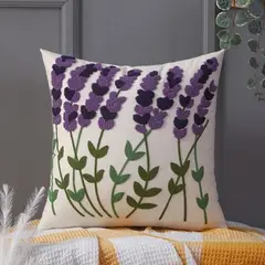 GENERICO - FUNDA BORDADA 45 CM X 45 CM LAVANDA