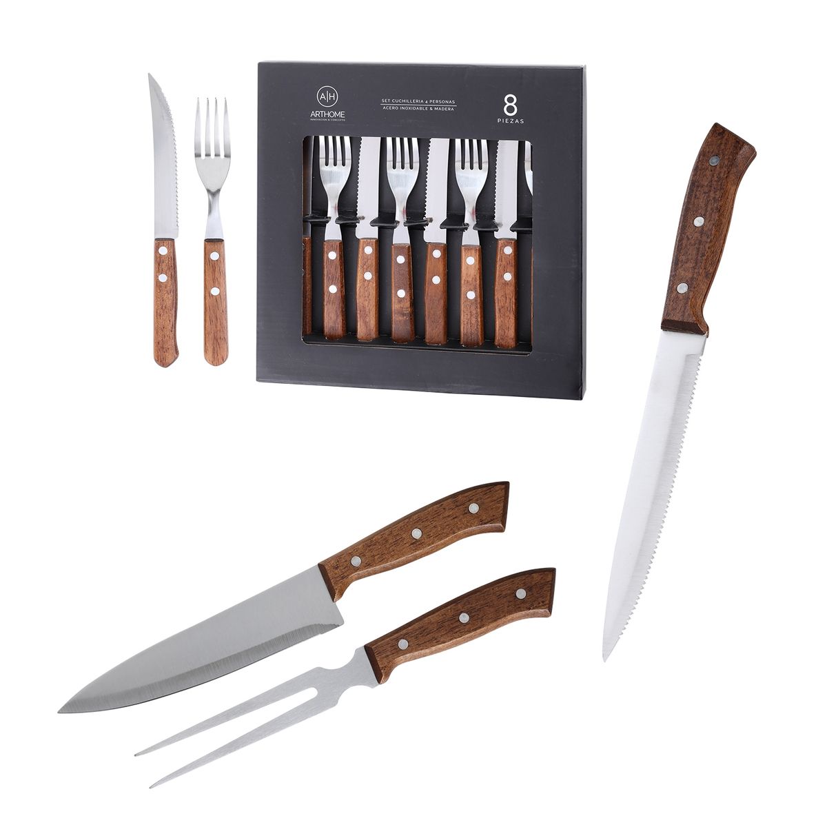 ARTHOME - Set Parrilla 11 Piezas Acero Inoxidable Arthome PAR08